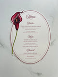 Watercolor Calla Lily Wedding Menu