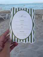 Striped Wavy-Edge Wedding Menu