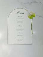 Watercolor Anthurium Wedding Menu