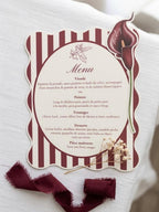 Striped Wavy-Edge Wedding Menu