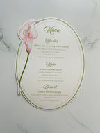 Watercolor Calla Lily Wedding Menu