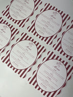 Striped Wavy-Edge Wedding Menu