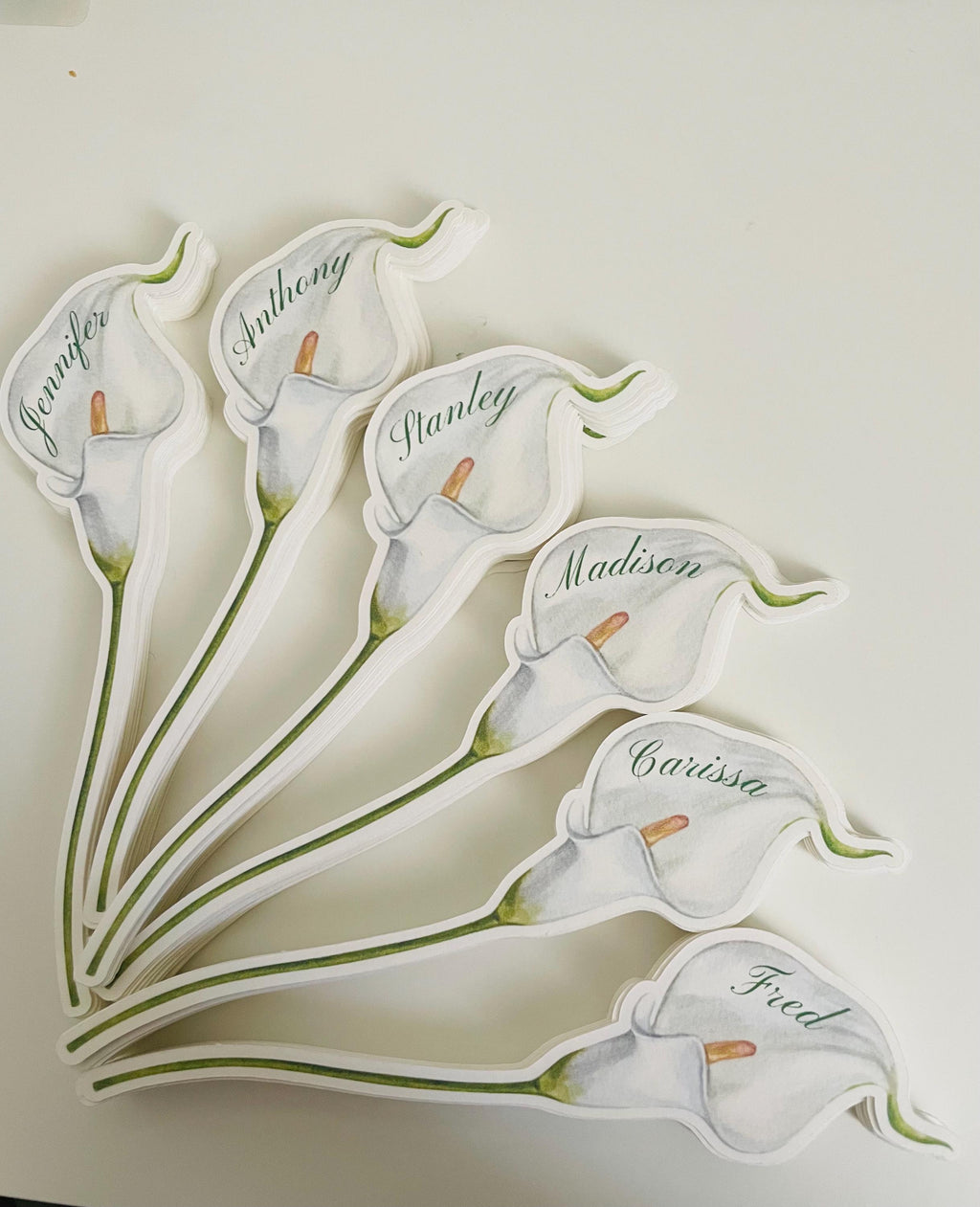 Cala Lily Place Cards – Wedding & Event