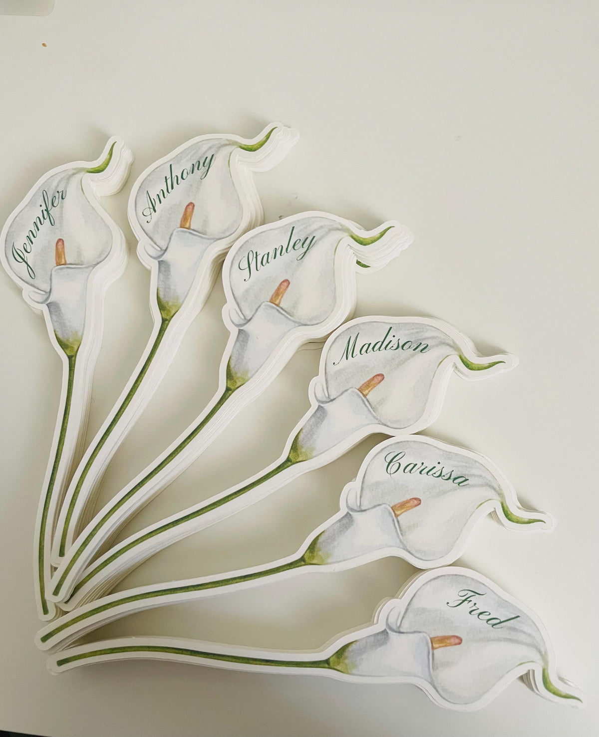 Cala Lily Place Cards – Wedding & Event