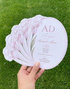 Pink Calla Lily Watercolor Wedding Menu