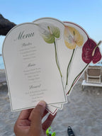 Watercolor Anthurium Wedding Menu