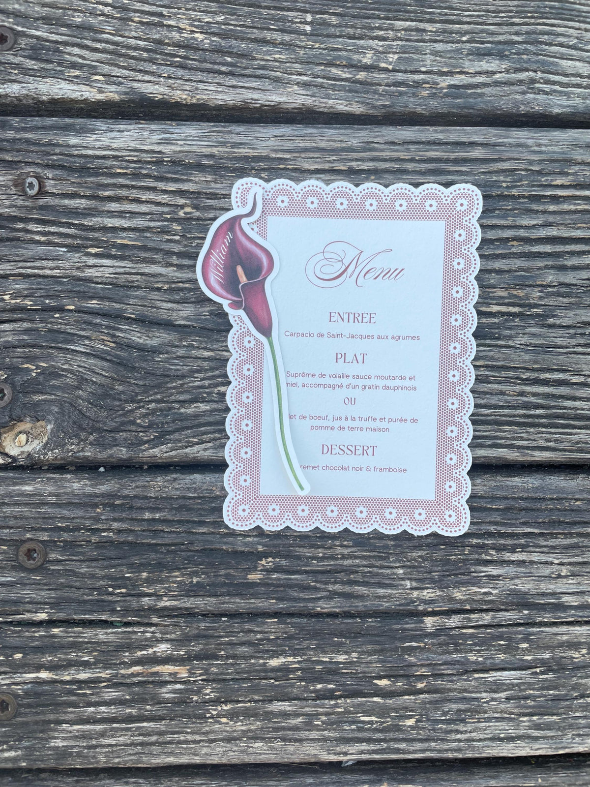 Cala Lily Place Cards – Wedding & Event
