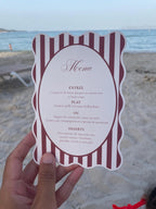 Striped Wavy-Edge Wedding Menu