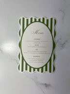 Striped Wavy-Edge Wedding Menu