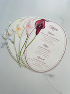 Watercolor Calla Lily Wedding Menu