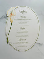 Watercolor Calla Lily Wedding Menu