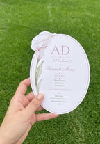 Pink Calla Lily Watercolor Wedding Menu