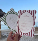 Striped Wavy-Edge Wedding Menu