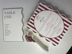 Striped Wavy-Edge Wedding Menu