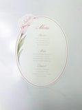 Pink Calla Lily Watercolor Wedding Menu