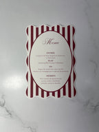 Striped Wavy-Edge Wedding Menu